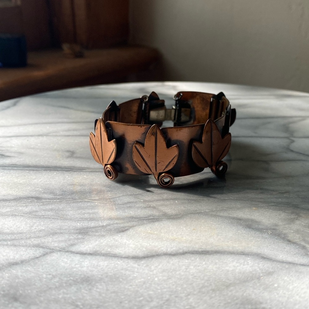 Francisco Rebajes MCM copper leaf bracelet